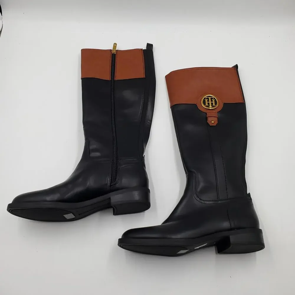 Tommy Hilfiger Ilia 4 Riding Boots Logo Women's Size 6